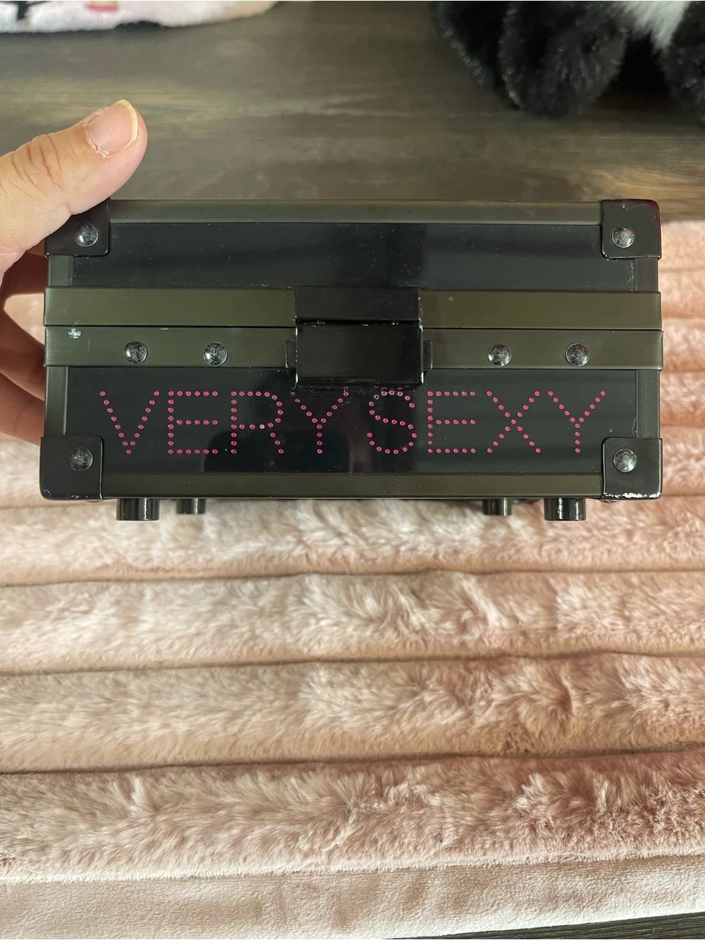 Victoria's Secret Very Sexy Black Jewelry/Accessory Box with Pink Accents